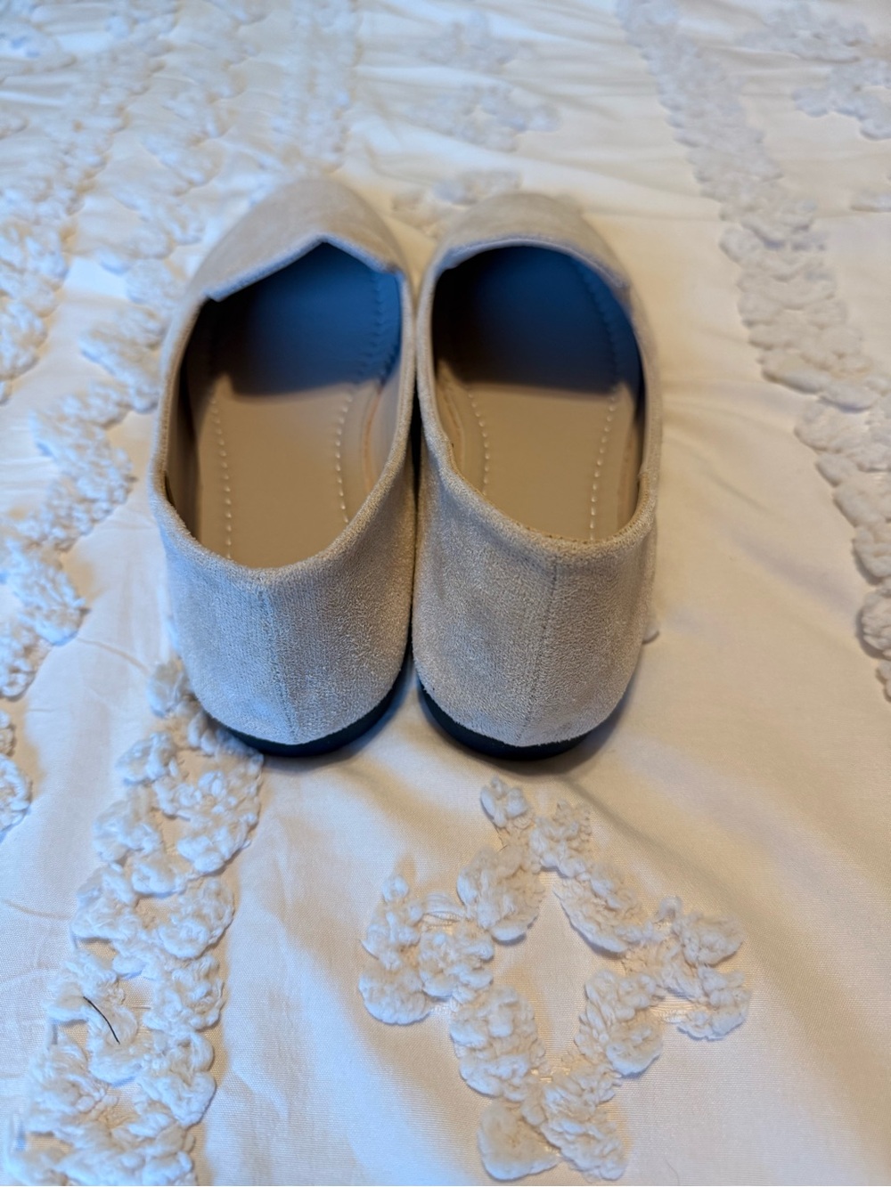 Neutral Suede-Look Slip-On Flats - Beige - Picture 2 of 5